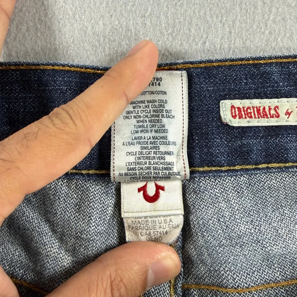 Vintage True Religion Geno Jean Men 34 Medium Wash Selvedge Denim Button Fly USA